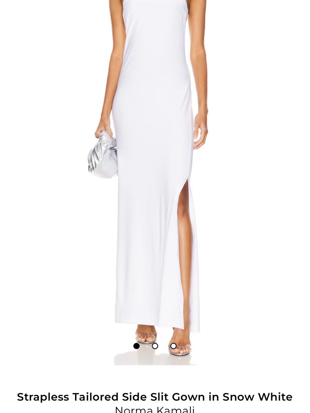 Norma Kamali Snow White Strapless Maxi Skirt with Side Slit